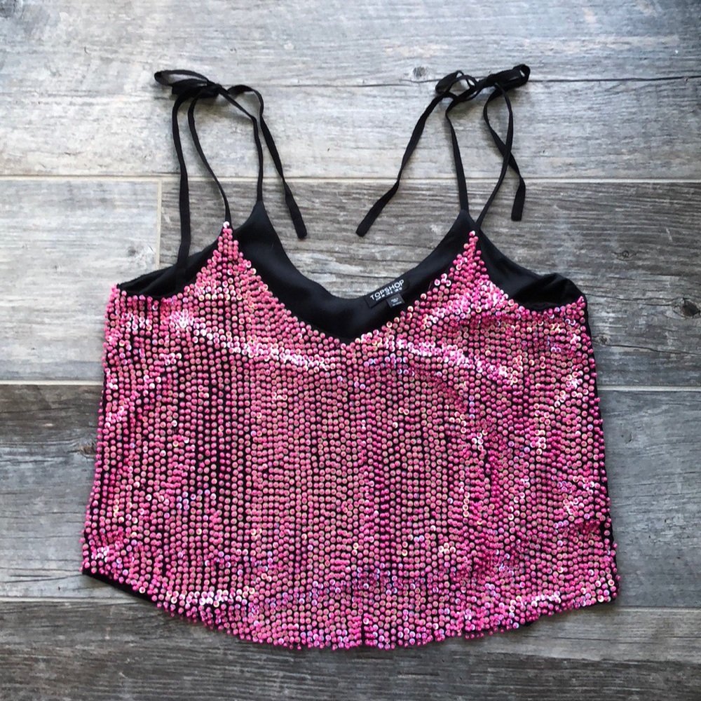 Top Shop Sequin Top Size 6